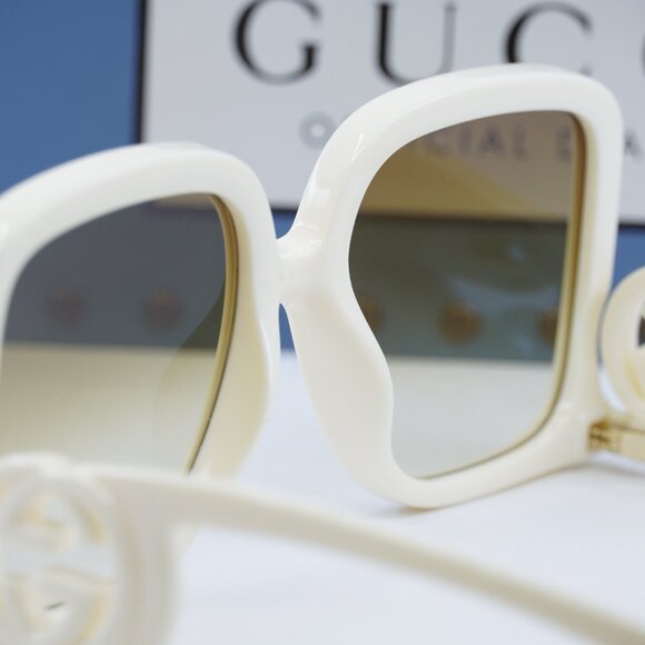 Gucci GG1326S 002 Square Sunglasses – Ivory